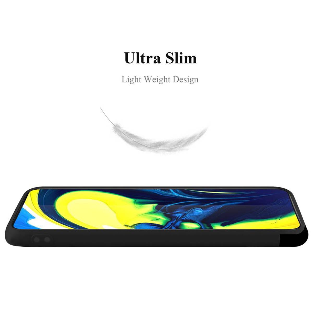 Cadorabo Hülle für Samsung Galaxy A80 / A90 4G Schutzhülle in Schwarz Handyhülle TPU Silikon Etui Case Cover-3