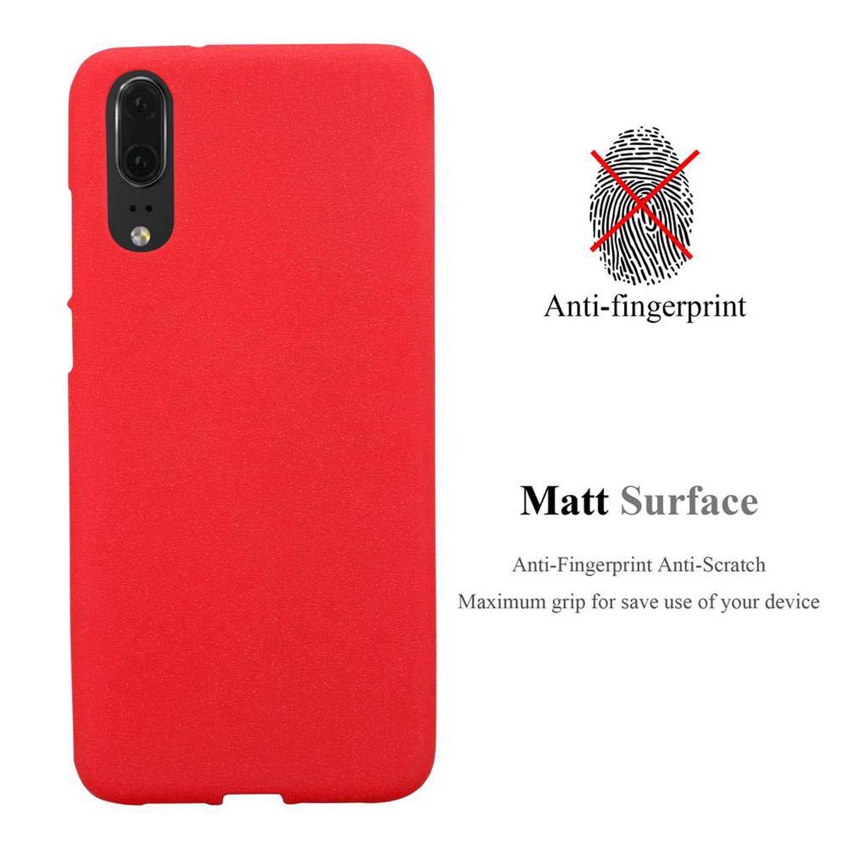 Cadorabo Schutzhülle für Huawei P20 Hülle in Rot Handyhülle TPU Etui Cover Case-1