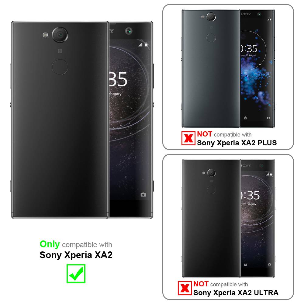 Cadorabo Handytasche mit Gürtelclip kompatibel mit Sony Xperia XA2 Hülle in Schwarz - Schutzhülle mit Karabinerhaken-1