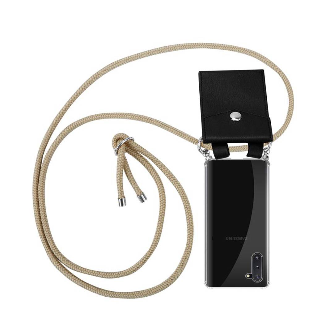Cadorabo Schutzhülle für Samsung Galaxy NOTE 10 Hülle in Braun Handy Kette Kordel abnehmbares Etui-0