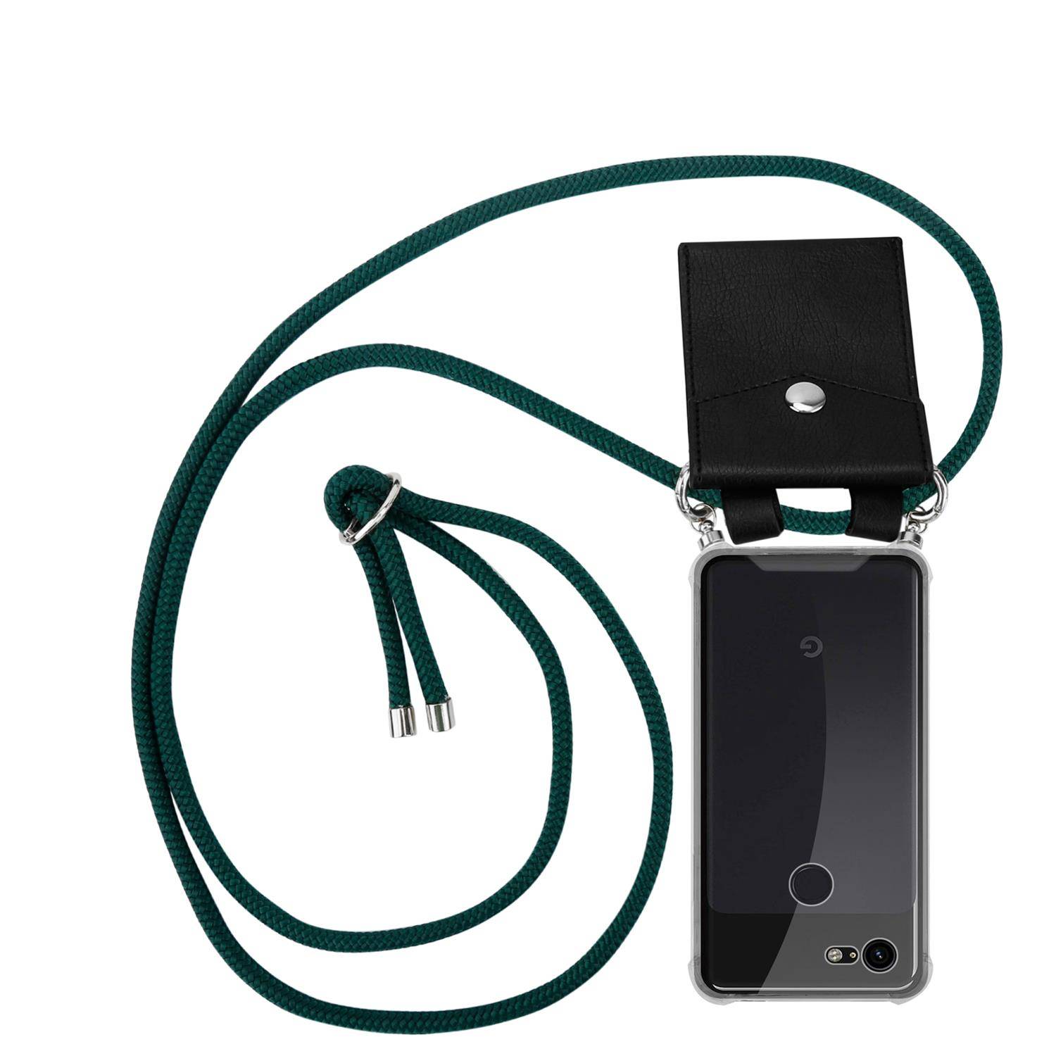 Cadorabo Schutzhülle für Google PIXEL 3 Hülle in Grün Handy Kette Kordel abnehmbares Etui-0