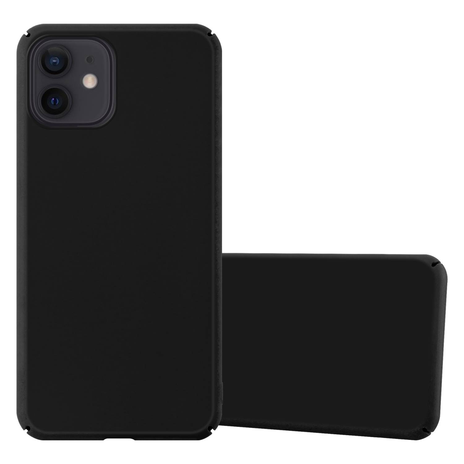 Cadorabo Hülle für Apple iPhone 12 MINI Schutzhülle in Schwarz Hard Case Handy Hülle Etui-0