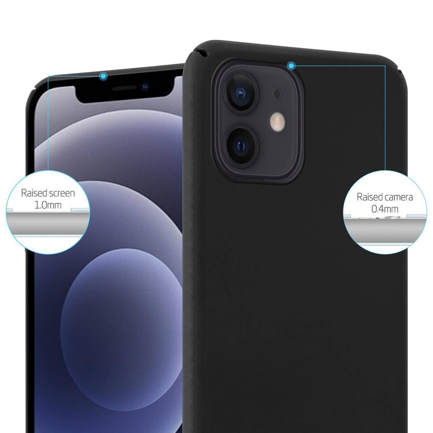 Cadorabo Hülle für Apple iPhone 12 MINI Schutzhülle in Schwarz Hard Case Handy Hülle Etui-3