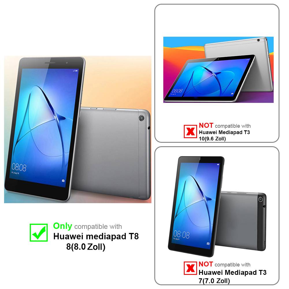 Cadorabo Handykette für Huawei MediaPad T3 8 (8.0 Zoll) in Schwarz - Handy Schutz Hülle Necklace mit Verstellbaren Band-1