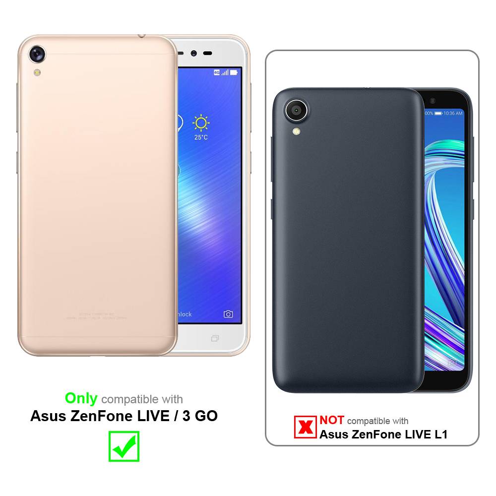 Cadorabo Handytasche mit Gürtelclip kompatibel mit Asus ZenFone LIVE / 3 GO Hülle in Schwarz - Schutzhülle mit-1