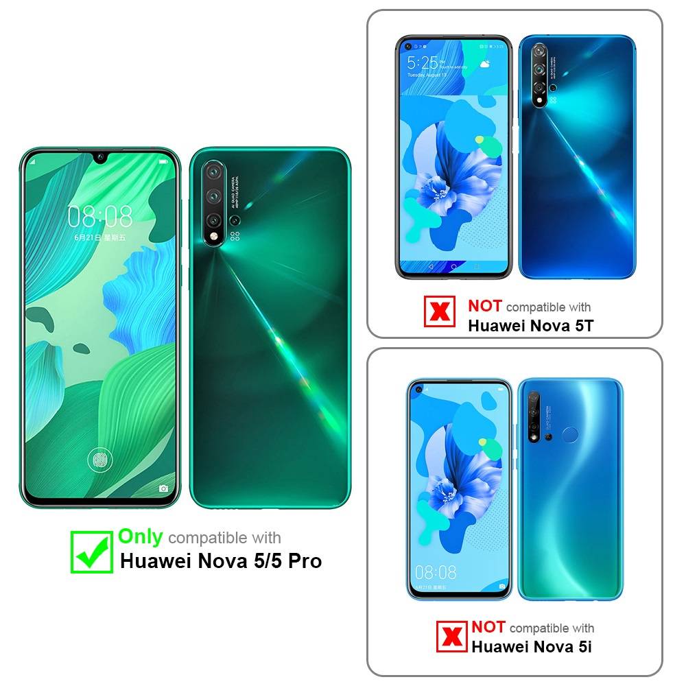Cadorabo Handykette für Huawei NOVA 5 / 5 PRO in Schwarz - Handy Schutz Hülle Necklace mit Verstellbaren Band Kordel zum-1
