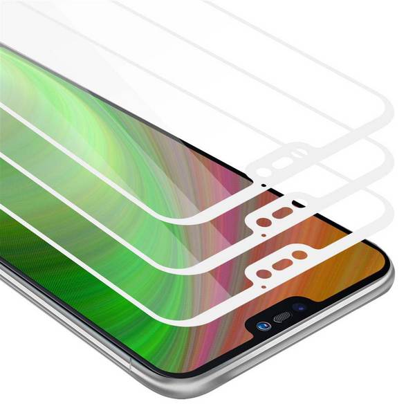 Cadorabo 3x Vollbild Panzer Folie für Huawei P20 LITE Schutzfolie in Weiß Tempered Display-Schutzglas