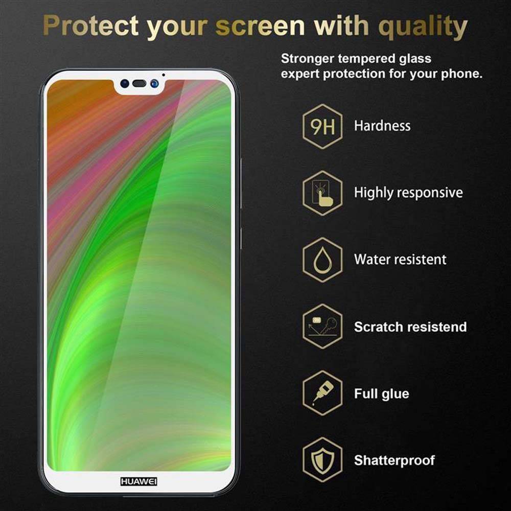 Cadorabo 3x Vollbild Panzer Folie für Huawei P20 LITE Schutzfolie in Weiß Tempered Display-Schutzglas-2