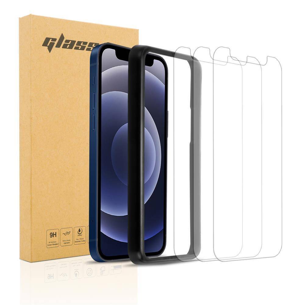 Cadorabo 3x Panzerfolie für Apple iPhone 12 (6,1" Zoll) Schutzfolie in natur Folie Tempered Display Schutzglas-0