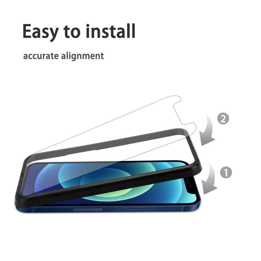 Cadorabo 3x Panzerfolie für Apple iPhone 12 (6,1" Zoll) Schutzfolie in natur Folie Tempered Display Schutzglas-3