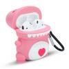 Cadorabo Hülle für Apple AirPod 1 & 2 Design Rosa Silikon Kopfhörer Schutzhülle Case Schlüsselanhänger
