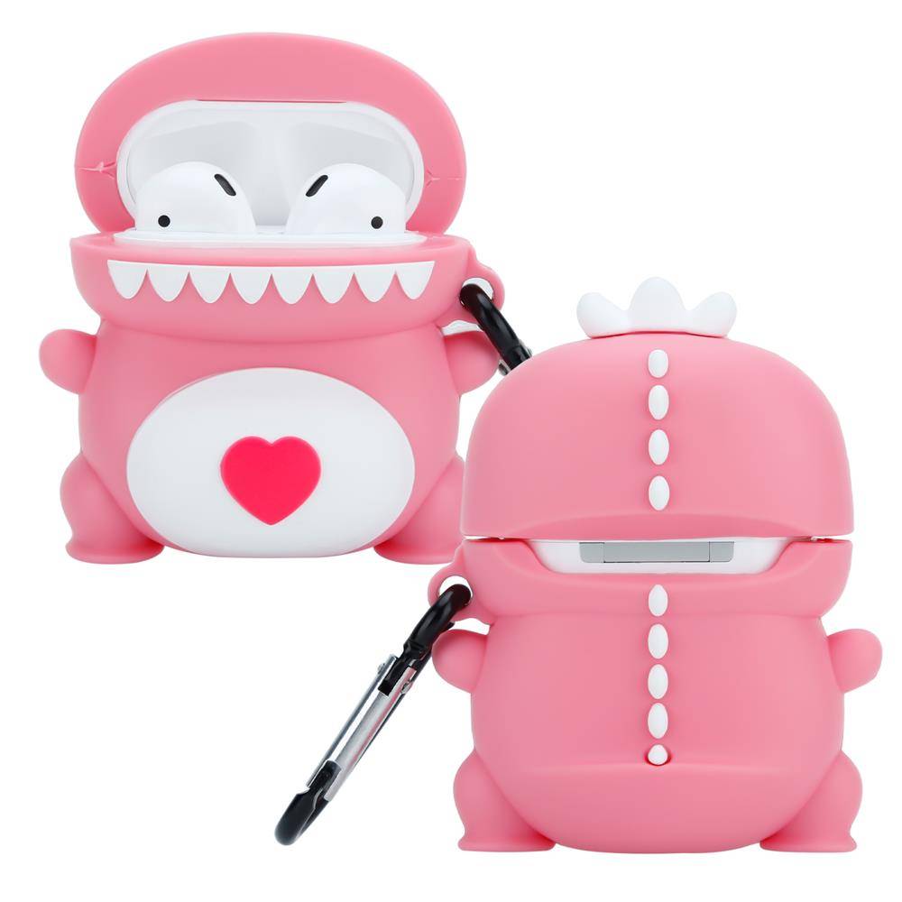 Cadorabo Hülle für Apple AirPod 1 & 2 Design Rosa Silikon Kopfhörer Schutzhülle Case Schlüsselanhänger-1