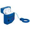 Cadorabo Hülle für Apple AirPod 1 & 2 Design Blau Silikon Kopfhörer Schutzhülle Case Schlüsselanhänger