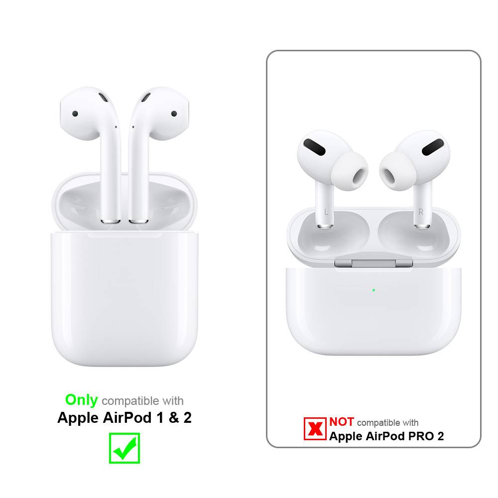 Cadorabo Hülle für Apple AirPod 1 & 2 Design Rosa Silikon Kopfhörer Schutzhülle Case Schlüsselanhänger-4