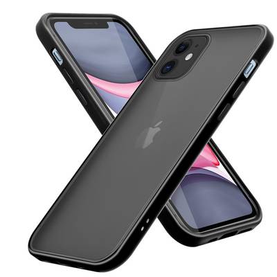 Cadorabo Hülle für Apple iPhone 11 Schutz Hülle in Schwarz Handyhülle Hybrid Schutzhülle Etui TPU Silikon