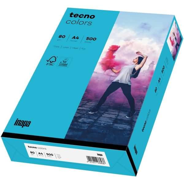 Multifunktionspapier tecno colors A4 80 g/qm VE=500 Blatt blau-1