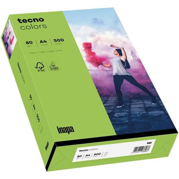 Multifunktionspapier tecno colors A4 80g/qm VE=500 Blatt grün-0