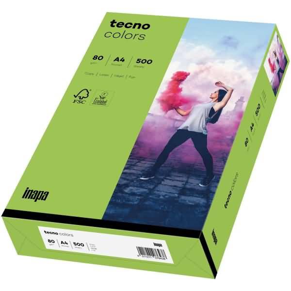 Multifunktionspapier tecno colors A4 80g/qm VE=500 Blatt grün-1