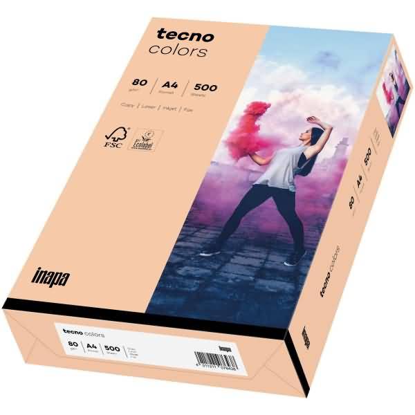 Multifunktionspapier tecno colors Pastell A4 80g/qm VE=500 Blatt lachs-1