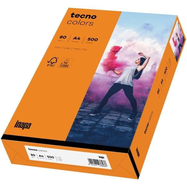 Multifunktionspapier tecno colors A4 80 g/qm VE=500 Blatt orange-1