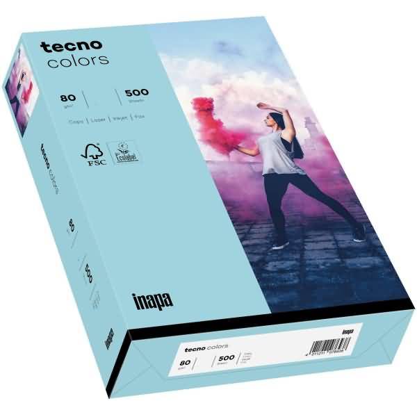 Multifunktionspapier tecno colors A3 80g/qm VE=500 Blatt mittelblau-0