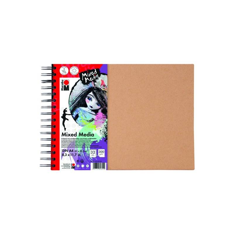Marabu Spiralbuch "Mixed Media", DIN A4, 300 g/qm, 32 Blatt-0