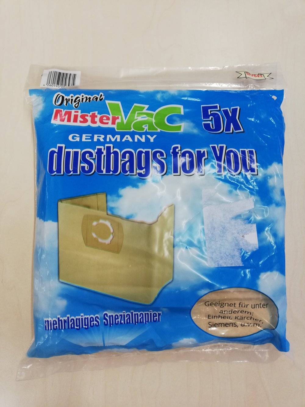 Mistervac MV643 5 x Staubsaugerbeutel - 1 Stück-0