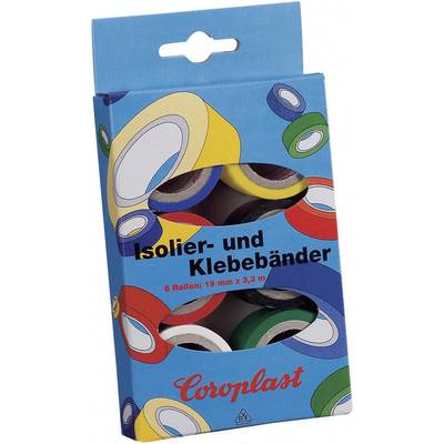 Coroplast 28839 28839 PVC-Klebeband-Set  Blau, Gelb, Rot, Schwarz, Weiß, Grün (L x B) 3 m x 19 mm 6 St.
