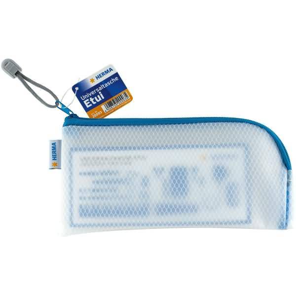 HERMA Reißverschlusstasche "Mesh Bags", 230 x 110 mm, blau-1