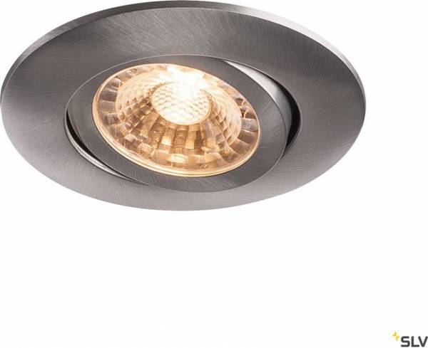 SLV - 1001592 - EASY-INSTALL LED, DL, indoor recessed ceiling light, 2700K, brushed aluminium