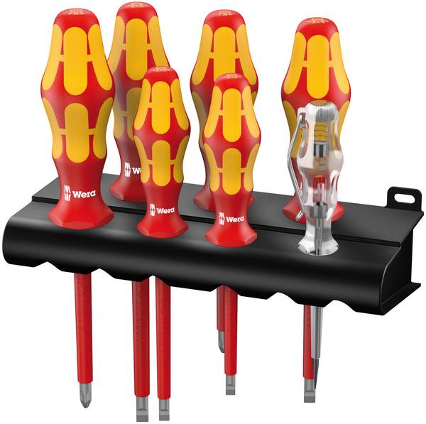 Wera 160 i/7 Rack VDE Schraubendreher-Set 7teilig Schlitz, Kreuzschlitz Phillips