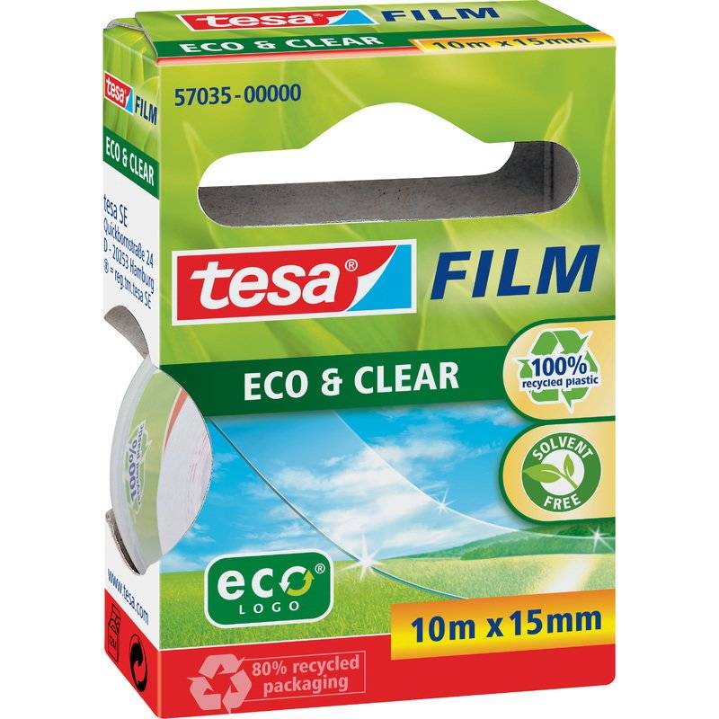 tesa Film CLEAR RECYCLED, transparent, 15 mm x 10 m-0