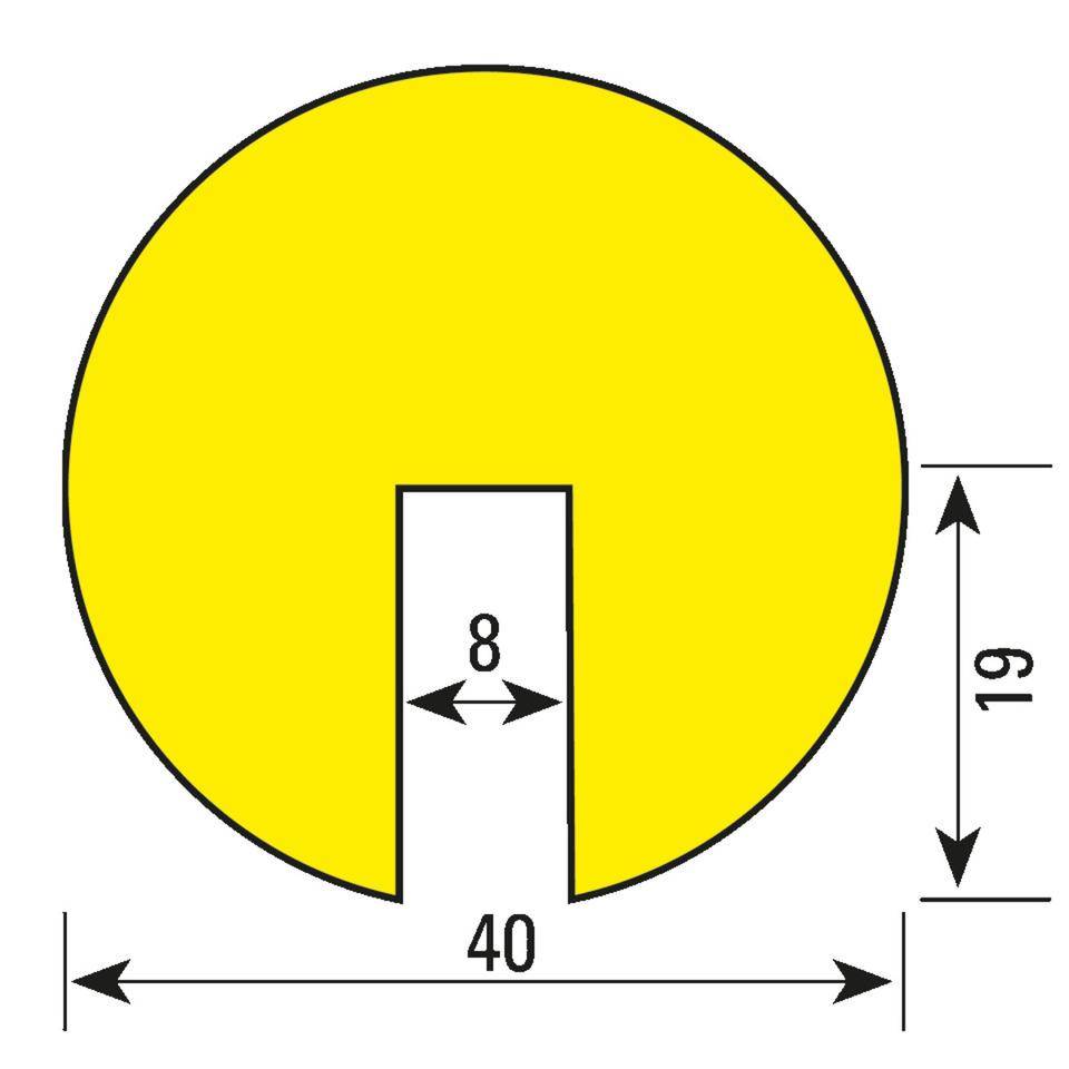 Knuffi Kantenschutzprofil Typ B, zum Aufstecken/Anschrauben, gelb/schwarz, PU, lfm-1