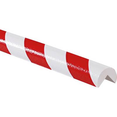 Knuffi Eckschutzprofil Typ A, selbstklebend/zum Anschrauben, rot/weiß, PU-Schaum, 1m-0