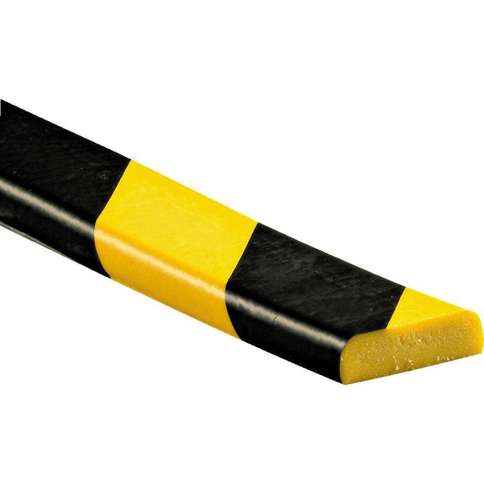 Knuffi Flächenschutzprofil Typ F, selbstklebend/zum Anschrauben,gelb/schwarz, PU, lfm-0