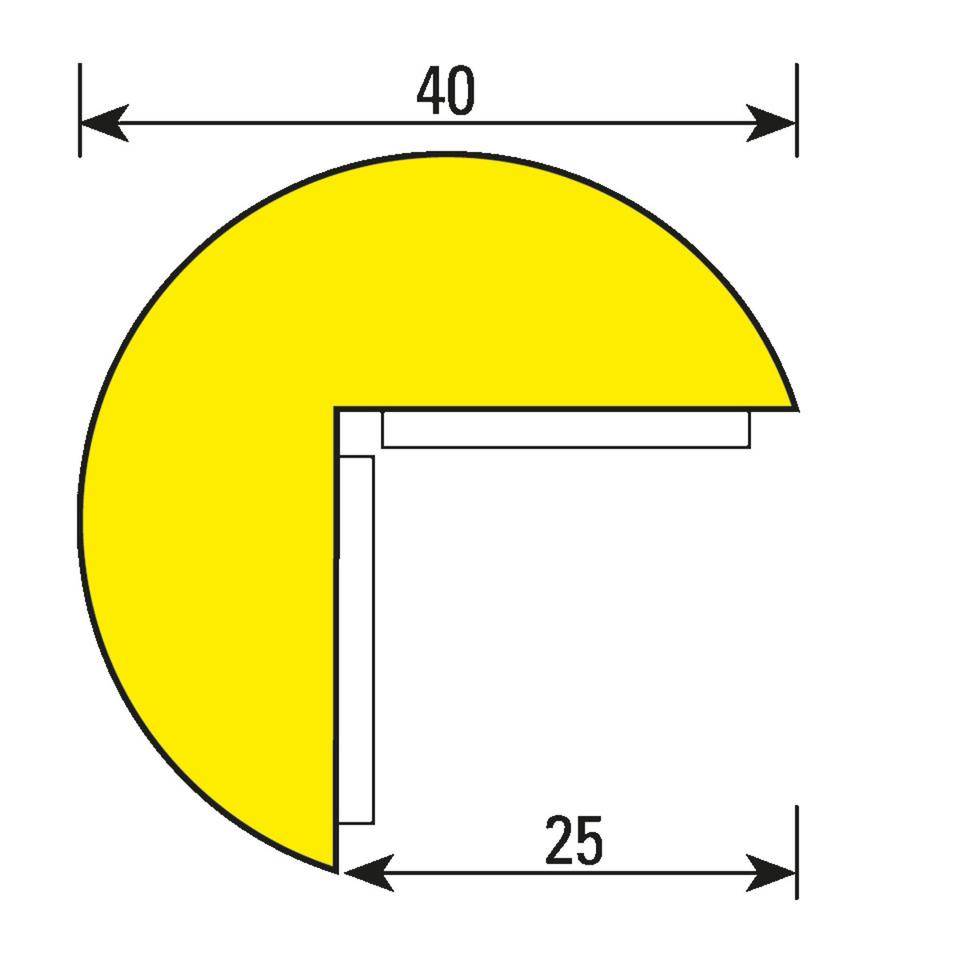 Knuffi Eckschutzprofil Typ A, selbstklebend/zum Anschrauben, rot/weiß, PU-Schaum, 1m-1
