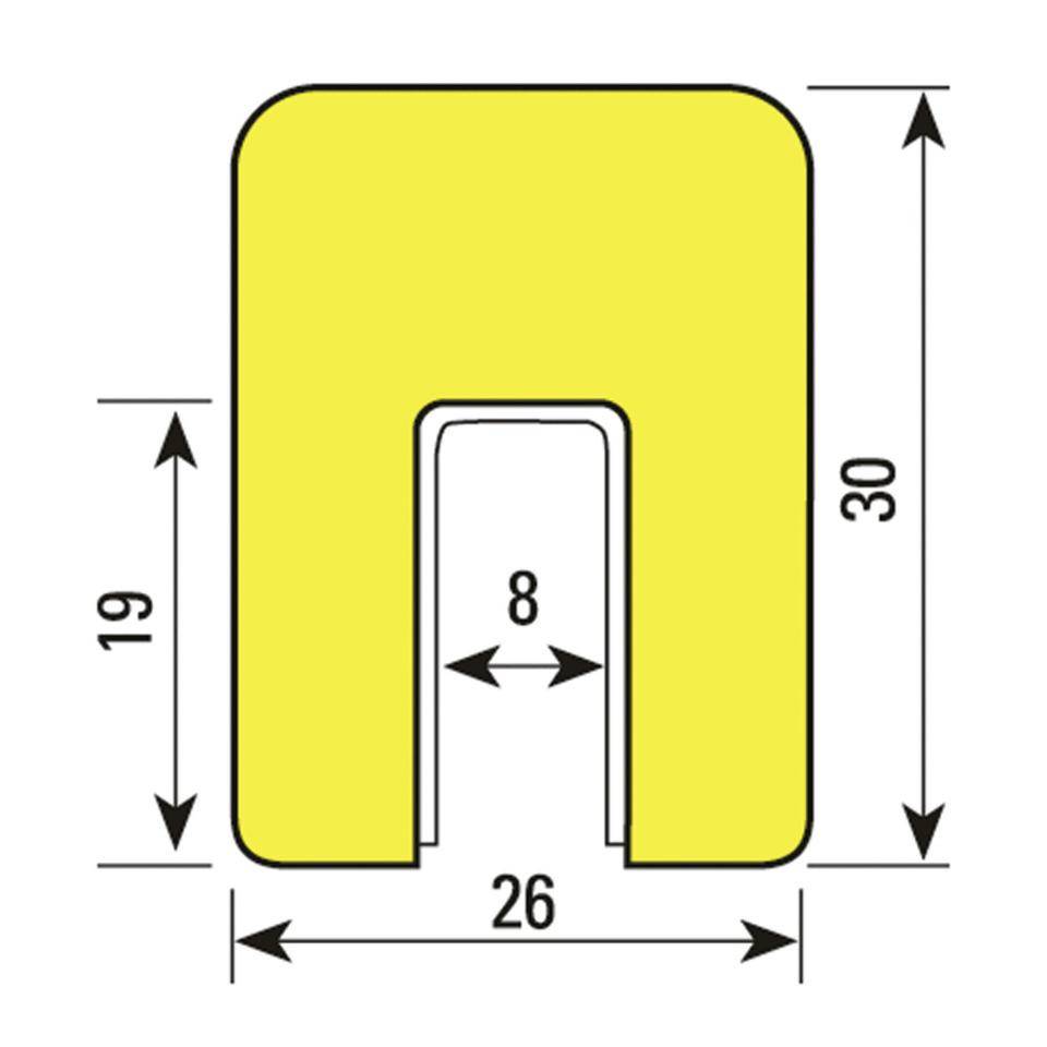 Knuffi Kantenschutzprofil Typ G, selbstklebend/zum Aufstecken, weiß, PU-Schaum, 5m-1