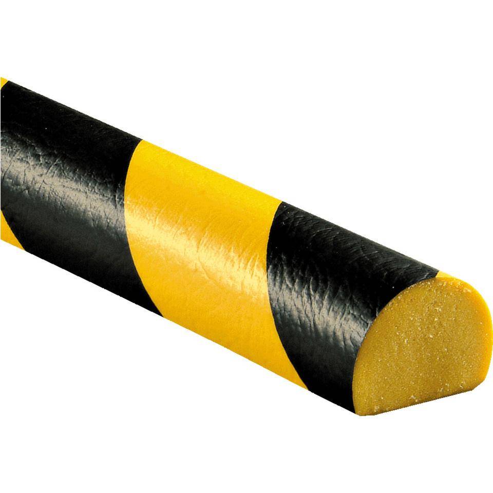 Knuffi Flächenschutzprofil Typ C, selbstklebend/zum Anschrauben,gelb/schwarz, PU, lfm-0
