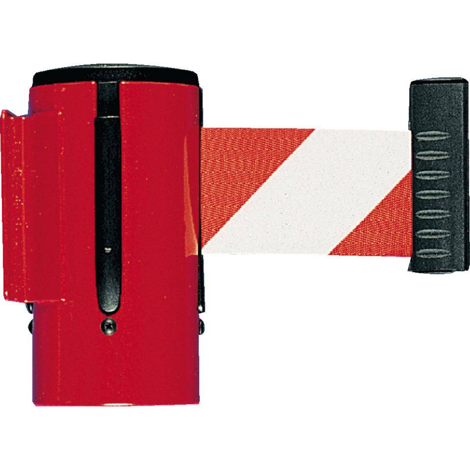 RS-GUIDESYSTEMS Wandkassette Indoor, rot, Metall, Gurt rot/weiß schraffiert, 4m-0