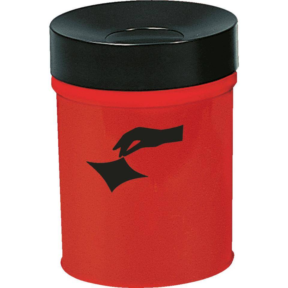 Abfallbehälter FIRE EX, selbstlöschend, rot, Ø 290mm, Höhe 370mm, Inhalt 24l-0