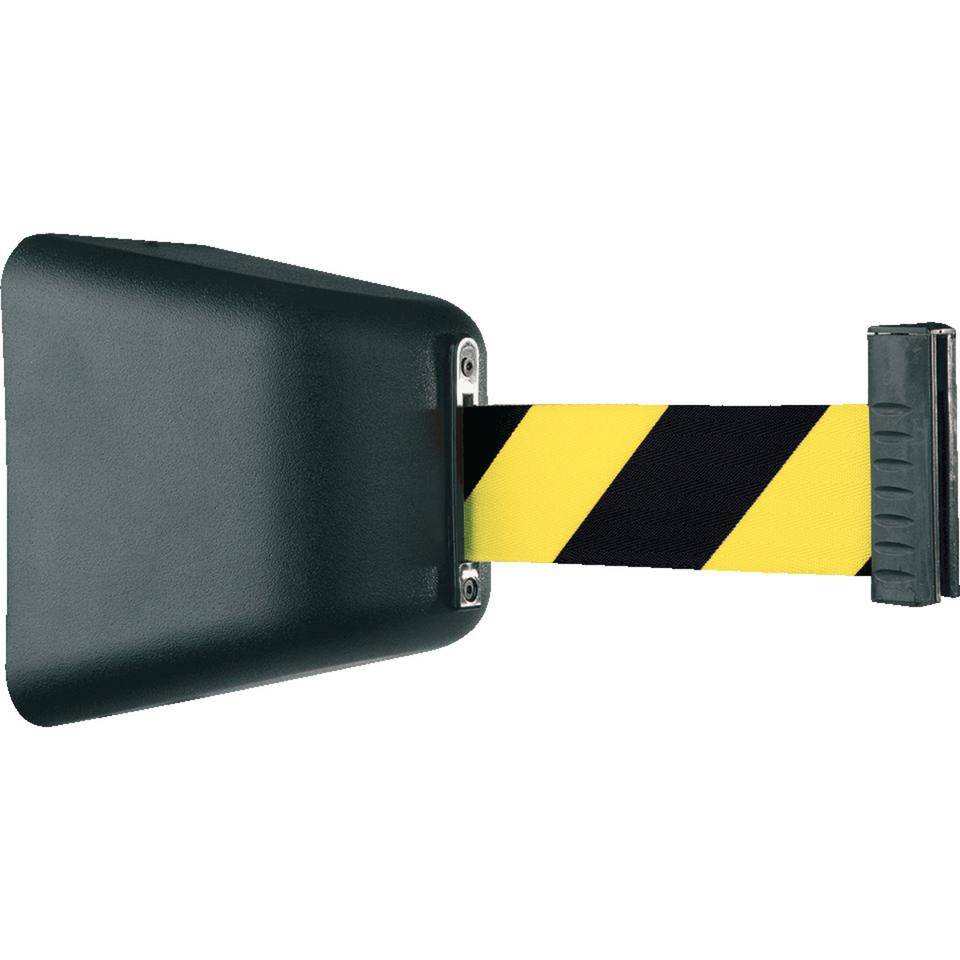 RS-GUIDESYSTEMS Wandkassette Indoor, schwarz, ABS-Kunststoff, Gurt gelb/schwarz, 8m-0