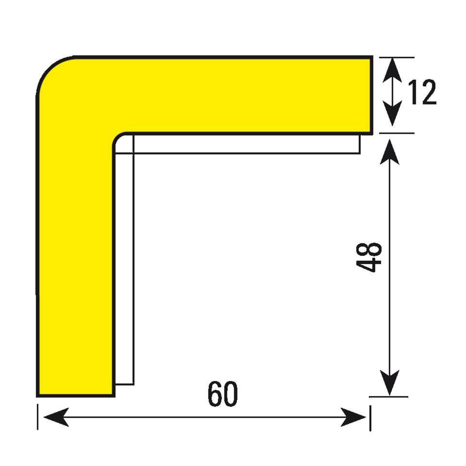 Knuffi Eckschutzprofil Typ H+, selbstklebend/zum Anschrauben, schwarz, PU-Schaum, 1m-1