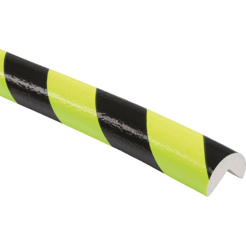 Knuffi Eckschutzprofil Typ A, selbstklebend/zum Anschrauben, fluoresz./schwarz, PU, 1m-0