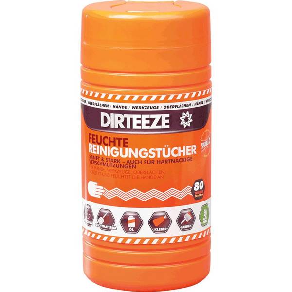 DIRTEEZE Wischtücher, Reinigung von Händen/Arbeitsutensilien, 250x200mm, 80/Dose