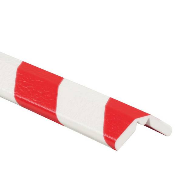 Knuffi Eckschutzprofil Typ W FLEX, selbstklebend/Aufschrauben, rot/weiß, 1m