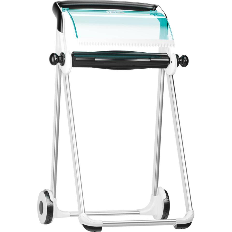 Essity 652000 weiß-türkis mobiler Bodenständer Metall System W1, ergonomisch-0