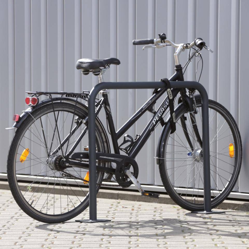 K.57 Fahrrad-Anlehnbügel Proof, zum Aufdübeln, anthrazit, Stahl,900x800mm-1