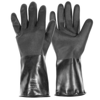 uvex Chemikalien-Schutzhandschuh profabutyl B-05R, Kat.III, schwarz, Butyl, Größe 8-0