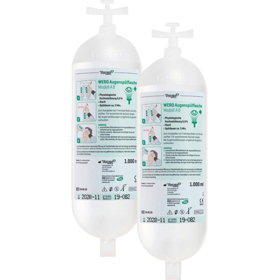 WERO Augenspülflasche Modell A 8, mit steriler Kochsalzlösung 0,9%, 2x1000ml/VE