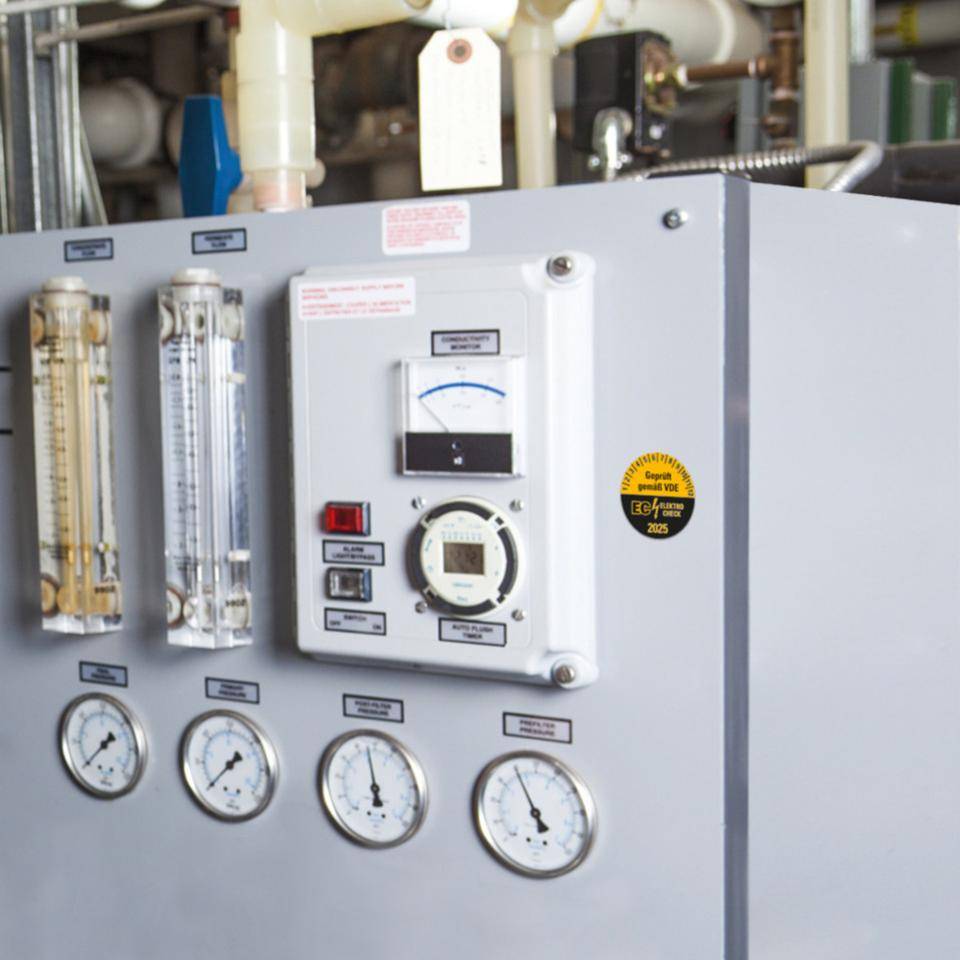 Prüfplakette Geprüft gemäß VDE EC ELEKTRO CHECK, 2025, Dokumentenfolie, Ø20mm, 36/Bogen-3